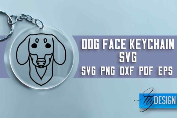 Dog Face Keychain SVG Design Dog Mom Graphics and Crafts