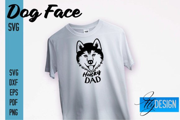 Husky Dad SVG Design Dog Face SVG Graphics Crafts