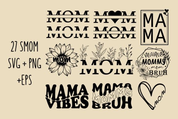 Mama Svg Bundle Mom Outline Clipart Review